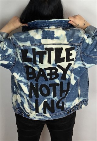 LITTLE BABY NOTHING ACID WASH/HAND PAINTED DENIM JACKET