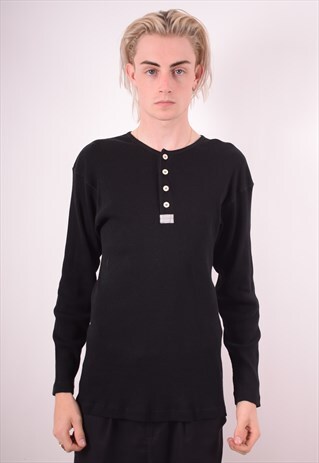 LEVI'S MENS VINTAGE TOP LONG SLEEVE XL BLACK 90S