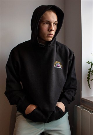 HOODIE IN BLACK WITH EMBROIDERED RESURRECTION RECORD GRAPHIC