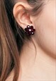 80s vintage scarlet beads clip-on earrings