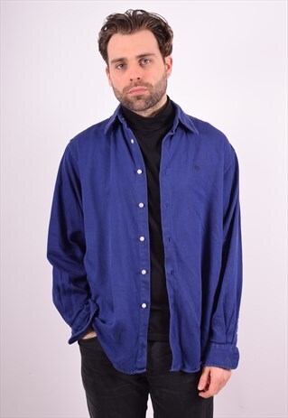 CHRISTIAN DIOR MENS VINTAGE SHIRT MEDIUM BLUE 90'S