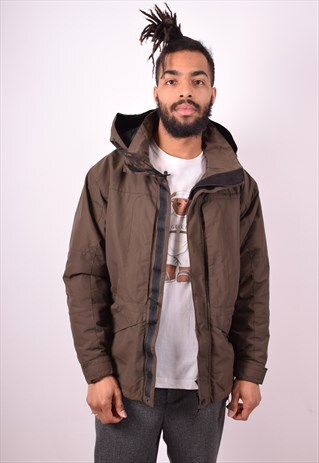 CARHARTT MENS VINTAGE WINDBREAKER JACKET SMALL BROWN 90S