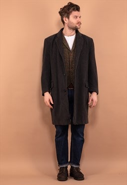 Vintage 00's Men Wool Blend Coat in Gray