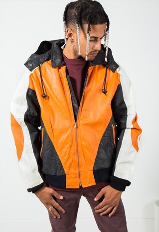 VINTAGE BIKER LEATHER JACKET / S107