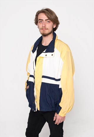 NAVY & YELLOW SAILING VINTAGE JACKET TRACKSUIT