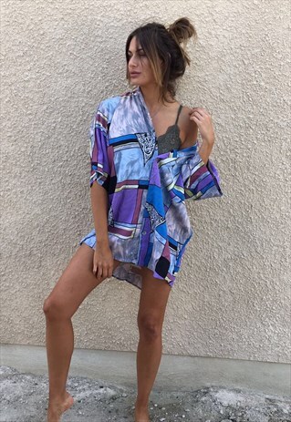 PATTERNED OVERSIZED RETRO VINTAGE UNISEX FESTIVAL SHIRT