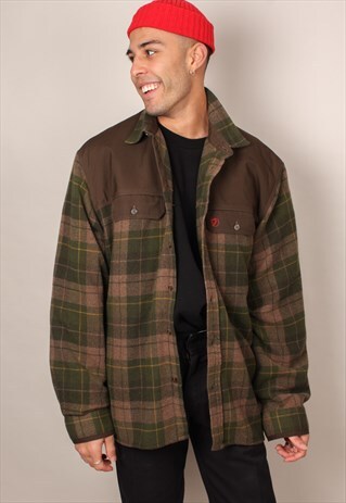 VINTAGE FJALLRAVEN CHECKED WOOL SHIRT ASM1996