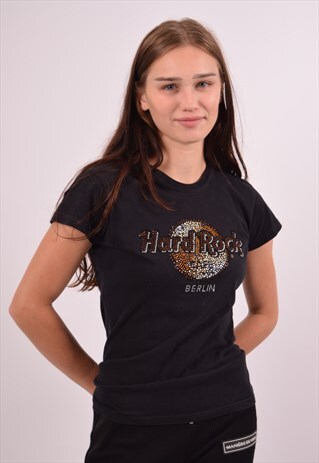 VINTAGE HARD ROCK CAFE BERLIN T-SHIRT TOP BLACK