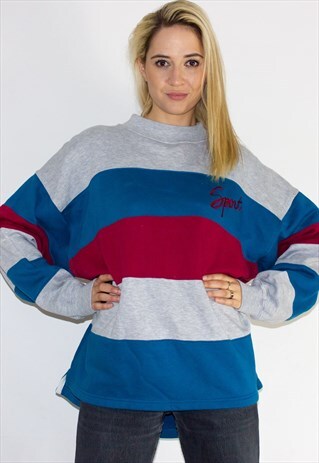 VINTAGE 90'S COLOUR BLOCK BOYFRIEND SWEATSHIRT