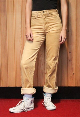 VINTAGE 1970S BEIGE CORD JEANS