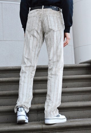RARE Y2K VERSACE JEANS BEIGE CORDUROY PANTS