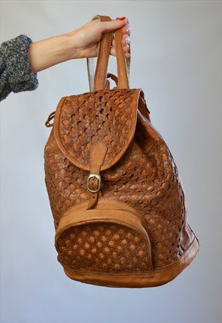 VINTAGE 1970S TAN BROWN RUCKSACK BACKPACK