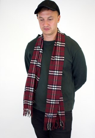 VINTAGE BURBERRY TRADITIONAL LAMBSWOOL CHECKED SCARF