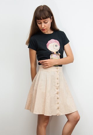 VINTAGE LINEN BUTTON-DOWN SKIRT