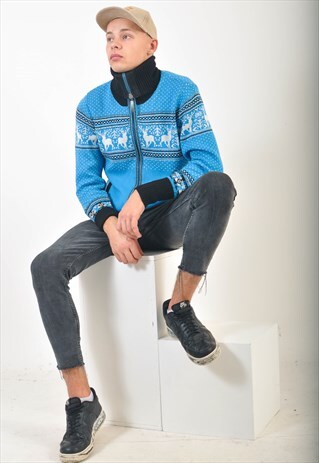 VINTAGE TURTLE NECK ZIP CARDIGAN