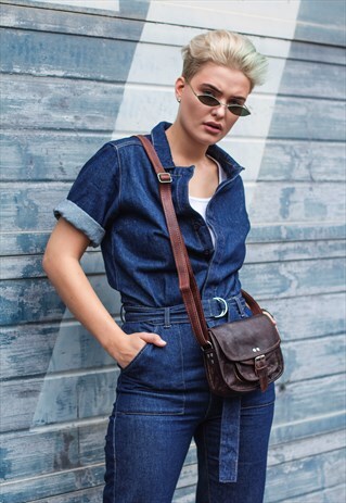COCO BROWN LEATHER CROSSBODY SADDLEBAG