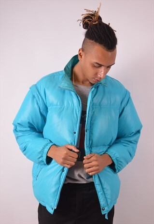 COLMAR MENS VINTAGE PADDED JACKET LARGE BLUE 90S