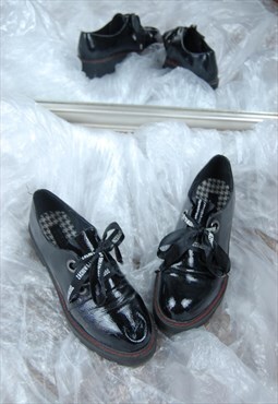 New Shine Black Massive Casual Midi Heel Rave Shoes