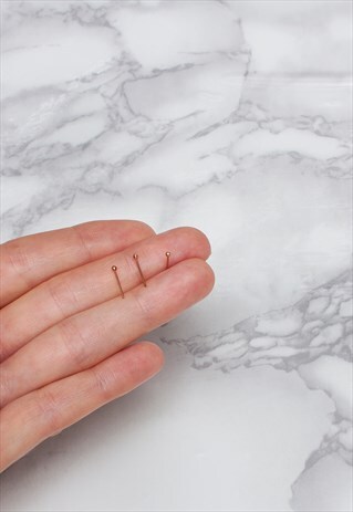 18CT ROSE GOLD & SILVER NOSE STUD SET OF 3 SMALL BALL 1.6MM