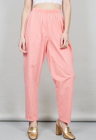 VINTAGE 90'S CORAL PINK CREPE JOGGERS