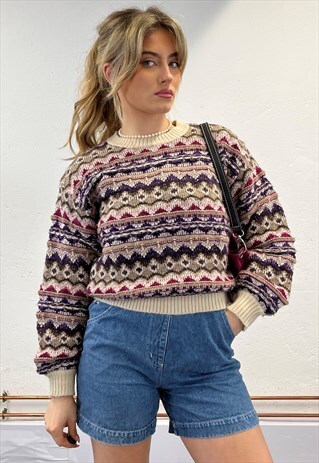 VINTAGE GEOMETRIC JUMPER -S/M