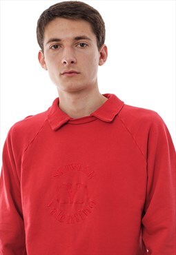 Vintage VALENTINO Sweatshirt Collar 80s Red