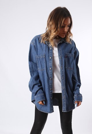 LEVIS DENIM SHIRT OVERSIZED FITTED 90'S UK 14-16 (EDL)
