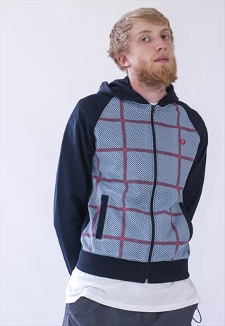 90S VINTAGE MENS FRED PERRY TRACK TOP LOGO JACKET