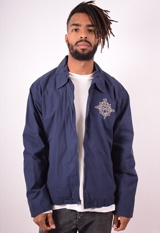 DISNEY MENS VINTAGE HARRINGTON JACKET MEDIUM NAVY BLUE 90S