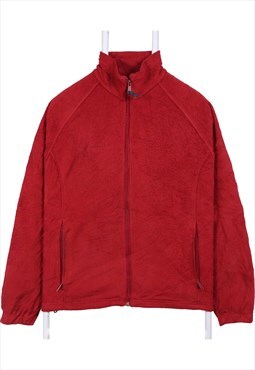 Columbia 90's Full Zip Up Fleece Jumper Large Burgundy Red