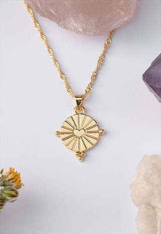 GOLD HEART COIN NECKLACE