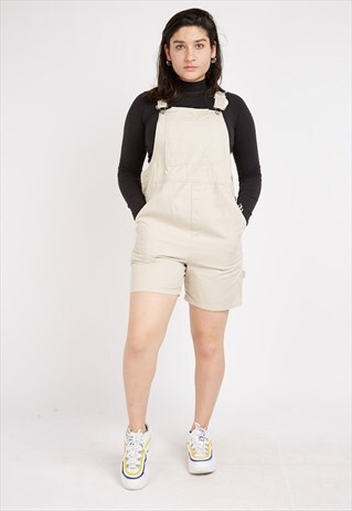 VINTAGE BEIGE SHORT DUNGAREES