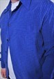 MEN VINTAGE BLUE STRIPED EVENING PARTY SHIRT 