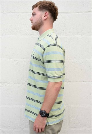 VINTAGE NAUTICA HORIZONTAL STRIPPED POLO SHIRT