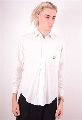 RALPH LAUREN MENS VINTAGE SHIRT MEDIUM WHITE 90S