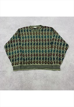 Vintage abstract knitted jumper Men's L