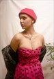 VINTAGE 90'S PINK POLKA-DOT BANDEAU DRESS