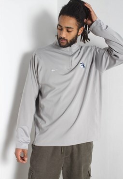 Vintage Nike 1/4 Zip College Sweatshirt Grey