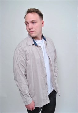 80's minimalist shirt, oversized vintage button down shirt