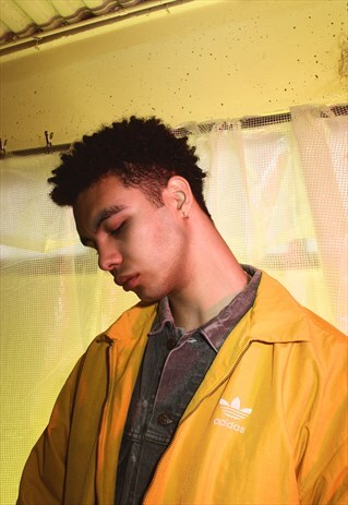 VINTAGE ADIDAS YELLOW EMBROIDERED JACKET