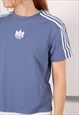 VINTAGE ADIDAS T-SHIRT IN BLUE CREWNECK SPORTS TEE SIZE 8