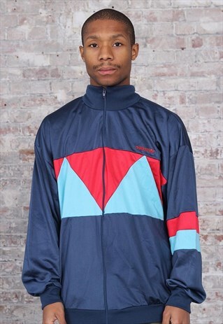VINTAGE ADIDAS LOGO TRACK JACKET BLUE RED