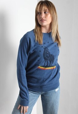 Vintage Levis Sweatshirt Jumper Blue
