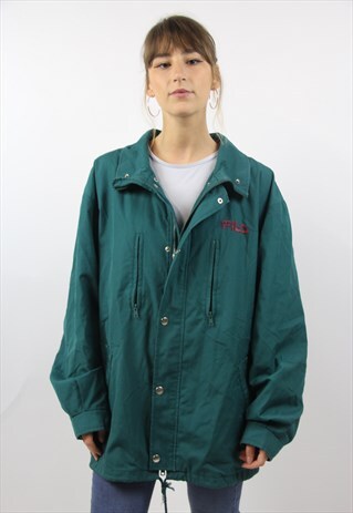 VINTAGE FILA GREEN LONG 90S JACKET