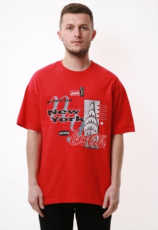 90S COCA-COLA USA OLDSCHOOL VINTAGE COTTON T-SHIRT 16741