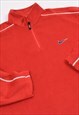 VINTAGE 90S NIKE EMBROIDERED LOGO 1/4 ZIP FLEECE IN RED