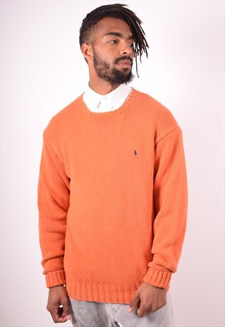 POLO RALPH LAUREN MENS VINTAGE JUMPER SWEATER MEDIUM 90S