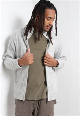 Vintage Y2K Rib Knitted Cardigan Grey
