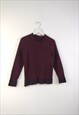 VINTAGE CALVIN KLEIN JUMPER SHORT IN BURGUNDY M