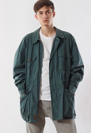 VINTAGE BURBERRYS COAT WINDBREAKER 90S GREEN